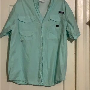 Columbia shirt PFG. Green plaid great condition.